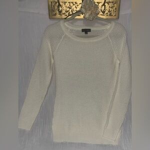 Ambiance Cream Waffle-Knit Crewneck Sweater